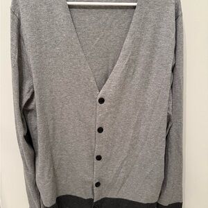 Perry Ellis Men's Gray Cardigan Sweater